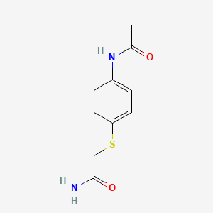 molecular formula C10H12N2O2S B7636285 2-(4-Acetamidophenyl)sulfanylacetamide 