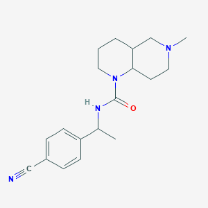 molecular formula C19H26N4O B7636316 N-[1-(4-cyanophenyl)ethyl]-6-methyl-2,3,4,4a,5,7,8,8a-octahydro-1,6-naphthyridine-1-carboxamide 