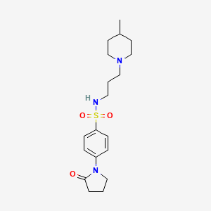 molecular formula C19H29N3O3S B7636408 N-[3-(4-methylpiperidin-1-yl)propyl]-4-(2-oxopyrrolidin-1-yl)benzenesulfonamide 