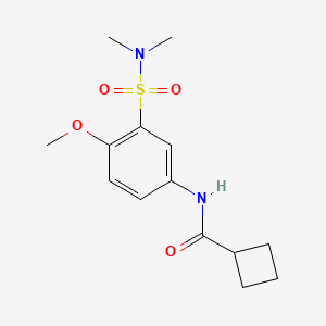 molecular formula C14H20N2O4S B7636420 N-[3-(dimethylsulfamoyl)-4-methoxyphenyl]cyclobutanecarboxamide 