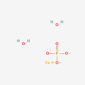 molecular formula FeH4O6P B076368 Iron(III) phosphate dihydrate CAS No. 13463-10-0