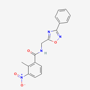 molecular formula C17H14N4O4 B7636807 2-methyl-3-nitro-N-[(3-phenyl-1,2,4-oxadiazol-5-yl)methyl]benzamide 