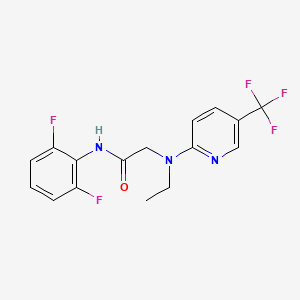 molecular formula C16H14F5N3O B7636836 N-(2,6-difluorophenyl)-2-[ethyl-[5-(trifluoromethyl)pyridin-2-yl]amino]acetamide 