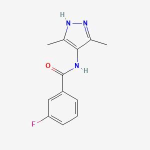 molecular formula C12H12FN3O B7637094 N-(3,5-dimethyl-1H-pyrazol-4-yl)-3-fluorobenzamide 