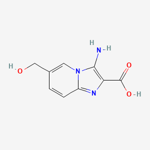 molecular formula C9H9N3O3 B7637564 3-Amino-6-(hydroxymethyl)imidazo[1,2-a]pyridine-2-carboxylic acid 