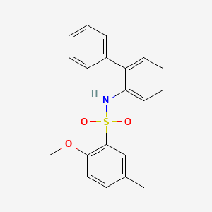 molecular formula C20H19NO3S B7638055 N-{[1,1'-biphenyl]-2-yl}-2-methoxy-5-methylbenzene-1-sulfonamide 