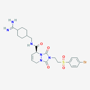 (5S)-2-[2-(4-bromophenyl)sulfonylethyl]-N-[(4-carbamimidoylcyclohexyl)methyl]-1,3-dioxo-5,8-dihydro-[1,2,4]triazolo[1,2-a]pyridazine-5-carboxamide