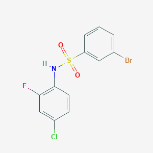 molecular formula C12H8BrClFNO2S B7638156 3-bromo-N-(4-chloro-2-fluorophenyl)benzenesulfonamide 
