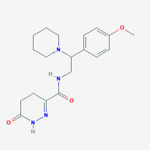 molecular formula C19H26N4O3 B7638218 N-[2-(4-methoxyphenyl)-2-piperidin-1-ylethyl]-6-oxo-4,5-dihydro-1H-pyridazine-3-carboxamide 