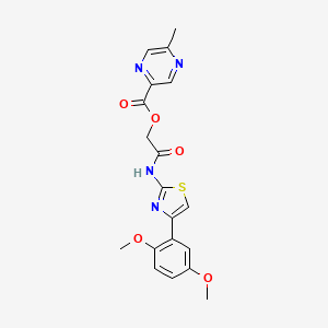 molecular formula C19H18N4O5S B7638682 [2-[[4-(2,5-Dimethoxyphenyl)-1,3-thiazol-2-yl]amino]-2-oxoethyl] 5-methylpyrazine-2-carboxylate 