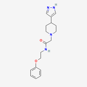 molecular formula C18H24N4O2 B7638826 N-(2-phenoxyethyl)-2-[4-(1H-pyrazol-4-yl)piperidin-1-yl]acetamide 
