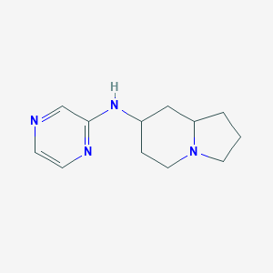 molecular formula C12H18N4 B7638857 N-pyrazin-2-yl-1,2,3,5,6,7,8,8a-octahydroindolizin-7-amine 