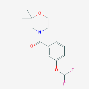 molecular formula C14H17F2NO3 B7638867 [3-(Difluoromethoxy)phenyl]-(2,2-dimethylmorpholin-4-yl)methanone 