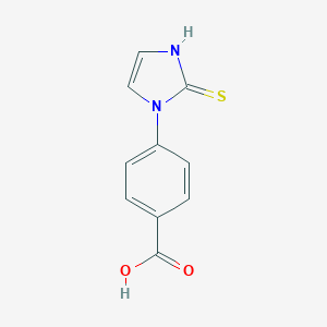 molecular formula C10H8N2O2S B076389 4-(2-sulfanylidene-2,3-dihydro-1H-imidazol-1-yl)benzoic acid CAS No. 14395-61-0