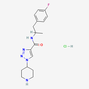 molecular formula C17H23ClFN5O B7638991 N-[1-(4-fluorophenyl)propan-2-yl]-1-piperidin-4-yltriazole-4-carboxamide;hydrochloride 
