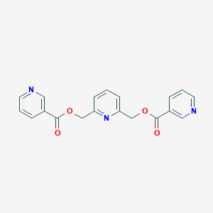 molecular formula C19H15N3O4 B076400 2,6-Pyridine dimethanol dinicotinoate CAS No. 14115-70-9