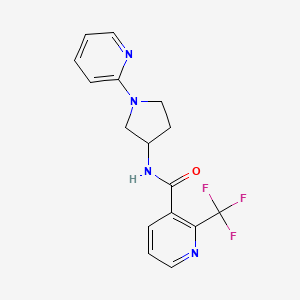 molecular formula C16H15F3N4O B7641648 N-(1-pyridin-2-ylpyrrolidin-3-yl)-2-(trifluoromethyl)pyridine-3-carboxamide 