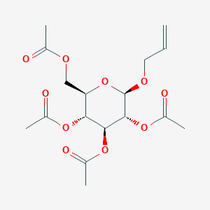 molecular formula C17H24O10 B076417 (2R,3R,4S,5R,6R)-2-(Acetoxymethyl)-6-(allyloxy)tetrahydro-2H-pyran-3,4,5-triyl triacetate CAS No. 10343-15-4