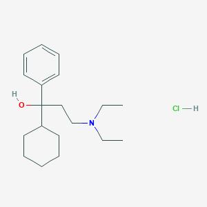 molecular formula C19H32ClNO B076423 alpha-Cyclohexyl-alpha-[2-(diethylamino)ethyl]benzyl alcohol hydrochloride CAS No. 13562-21-5