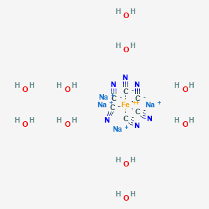 molecular formula C6FeN6.4Na.10H2O B076434 Ferrate(4-), hexakis(cyano-C)-, tetrasodium, decahydrate, (oc-6-11)- CAS No. 14434-22-1
