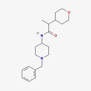 molecular formula C20H30N2O2 B7644097 N-(1-Benzylpiperidin-4-YL)-2-(oxan-4-YL)propanamide 