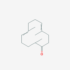 molecular formula C15H24O B076466 4,8,12-Trimethylcyclododeca-4,8-dien-1-one CAS No. 13786-90-8
