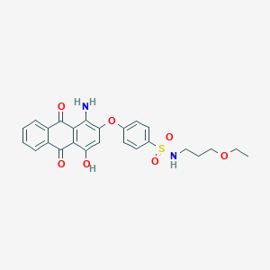 molecular formula C25H24N2O7S B076472 4-[(1-Amino-9,10-dihydro-4-hydroxy-9,10-dioxo-2-anthryl)oxy]-N-(3-ethoxypropyl)benzenesulphonamide CAS No. 12236-11-2