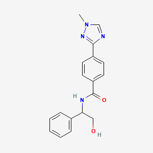 molecular formula C18H18N4O2 B7648146 N-(2-hydroxy-1-phenylethyl)-4-(1-methyl-1,2,4-triazol-3-yl)benzamide 