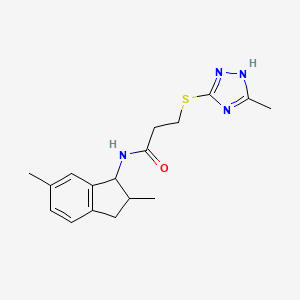 molecular formula C17H22N4OS B7648213 N-(2,6-dimethyl-2,3-dihydro-1H-inden-1-yl)-3-[(5-methyl-1H-1,2,4-triazol-3-yl)sulfanyl]propanamide 