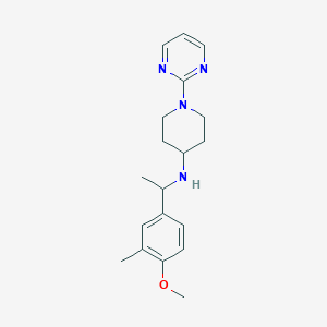 molecular formula C19H26N4O B7648291 N-[1-(4-methoxy-3-methylphenyl)ethyl]-1-pyrimidin-2-ylpiperidin-4-amine 