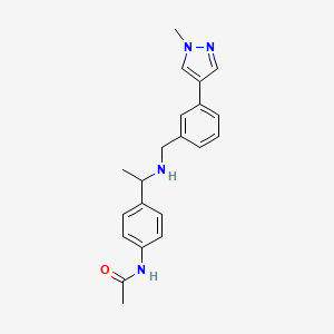molecular formula C21H24N4O B7648299 N-[4-[1-[[3-(1-methylpyrazol-4-yl)phenyl]methylamino]ethyl]phenyl]acetamide 