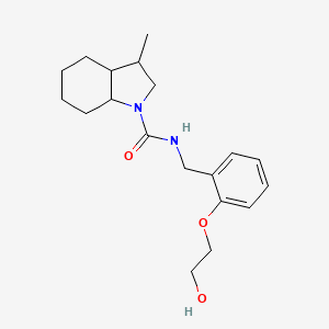 molecular formula C19H28N2O3 B7648308 N-[[2-(2-hydroxyethoxy)phenyl]methyl]-3-methyl-2,3,3a,4,5,6,7,7a-octahydroindole-1-carboxamide 