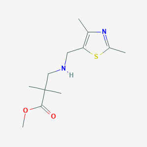 molecular formula C12H20N2O2S B7648318 Methyl 3-[(2,4-dimethyl-1,3-thiazol-5-yl)methylamino]-2,2-dimethylpropanoate 
