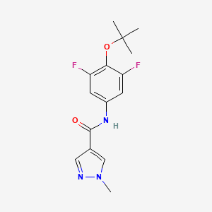 molecular formula C15H17F2N3O2 B7648327 N-[3,5-difluoro-4-[(2-methylpropan-2-yl)oxy]phenyl]-1-methylpyrazole-4-carboxamide 