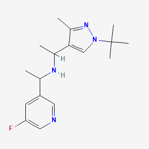 molecular formula C17H25FN4 B7648335 N-[1-(1-tert-butyl-3-methylpyrazol-4-yl)ethyl]-1-(5-fluoropyridin-3-yl)ethanamine 
