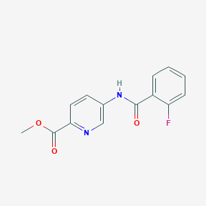 molecular formula C14H11FN2O3 B7648397 Methyl 5-[(2-fluorobenzoyl)amino]pyridine-2-carboxylate 