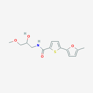 molecular formula C14H17NO4S B7648428 N-(2-hydroxy-3-methoxypropyl)-5-(5-methylfuran-2-yl)thiophene-2-carboxamide 