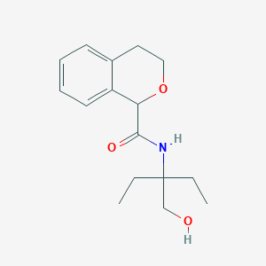molecular formula C16H23NO3 B7648493 N-[3-(hydroxymethyl)pentan-3-yl]-3,4-dihydro-1H-isochromene-1-carboxamide 