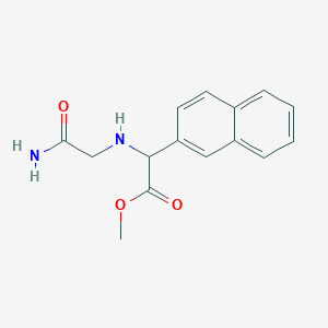 molecular formula C15H16N2O3 B7648506 Methyl 2-[(2-amino-2-oxoethyl)amino]-2-naphthalen-2-ylacetate 