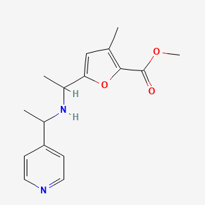molecular formula C16H20N2O3 B7648616 Methyl 3-methyl-5-[1-(1-pyridin-4-ylethylamino)ethyl]furan-2-carboxylate 