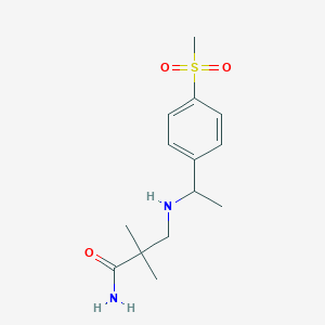 molecular formula C14H22N2O3S B7649068 2,2-Dimethyl-3-[1-(4-methylsulfonylphenyl)ethylamino]propanamide 