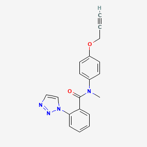 molecular formula C19H16N4O2 B7649255 N-methyl-N-(4-prop-2-ynoxyphenyl)-2-(triazol-1-yl)benzamide 