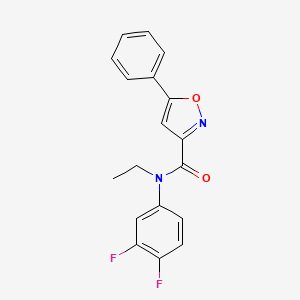 molecular formula C18H14F2N2O2 B7650673 N-(3,4-difluorophenyl)-N-ethyl-5-phenyl-1,2-oxazole-3-carboxamide 
