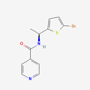 molecular formula C12H11BrN2OS B7651260 N-[(1S)-1-(5-bromothiophen-2-yl)ethyl]pyridine-4-carboxamide 