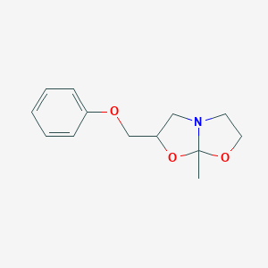 molecular formula C13H17NO3 B076515 7a-Methyl-2-(phenoxymethyl)tetrahydro[1,3]oxazolo[2,3-b][1,3]oxazole CAS No. 13488-71-6