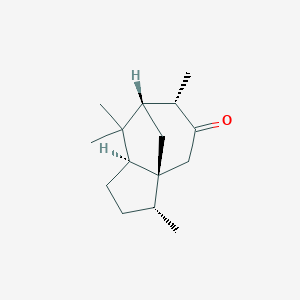 molecular formula C15H24O B076516 1H-3a,7-Methanoazulen-5(4H)-one, hexahydro-3,6,8,8-tetramethyl-, (3R,3aR,6S,7S,8aS)- CAS No. 13794-73-5