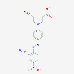 molecular formula C20H18N6O4 B076518 beta-Alanine, N-(2-cyanoethyl)-N-[4-[(2-cyano-4-nitrophenyl)azo]phenyl]-, methyl ester CAS No. 12223-46-0