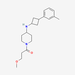 molecular formula C20H30N2O2 B7653672 3-Methoxy-1-[4-[[3-(3-methylphenyl)cyclobutyl]amino]piperidin-1-yl]propan-1-one 