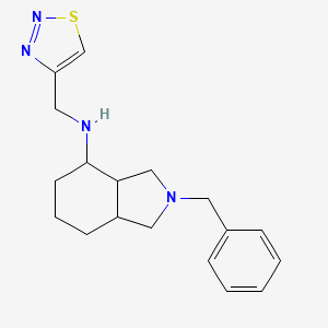molecular formula C18H24N4S B7653690 2-benzyl-N-(thiadiazol-4-ylmethyl)-1,3,3a,4,5,6,7,7a-octahydroisoindol-4-amine 