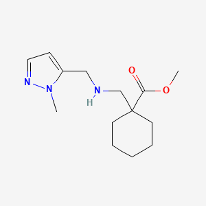molecular formula C14H23N3O2 B7653747 Methyl 1-[[(2-methylpyrazol-3-yl)methylamino]methyl]cyclohexane-1-carboxylate 